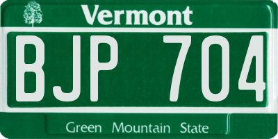 VT license plate BJP704