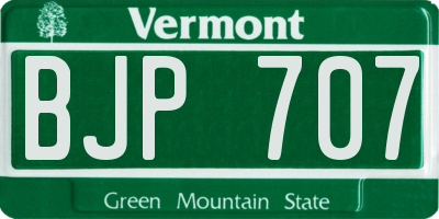 VT license plate BJP707