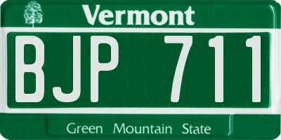 VT license plate BJP711