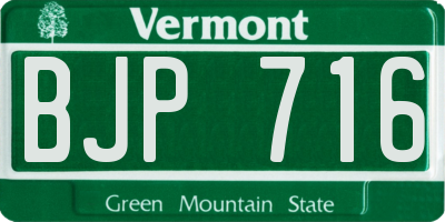 VT license plate BJP716