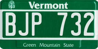 VT license plate BJP732