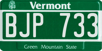 VT license plate BJP733