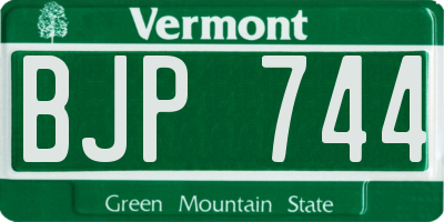VT license plate BJP744