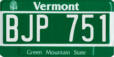 VT license plate BJP751
