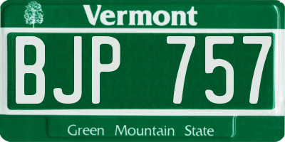 VT license plate BJP757