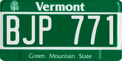 VT license plate BJP771