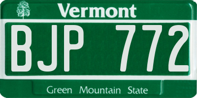 VT license plate BJP772