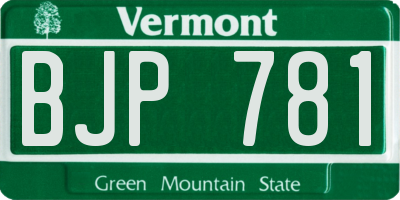 VT license plate BJP781