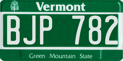 VT license plate BJP782