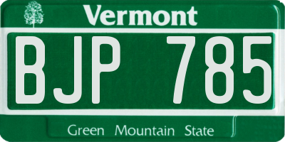 VT license plate BJP785