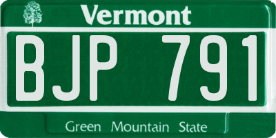 VT license plate BJP791