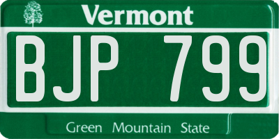 VT license plate BJP799