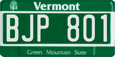 VT license plate BJP801