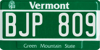 VT license plate BJP809