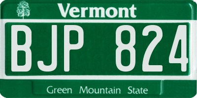 VT license plate BJP824