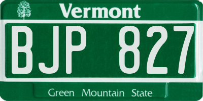 VT license plate BJP827