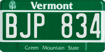 VT license plate BJP834