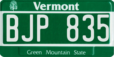 VT license plate BJP835