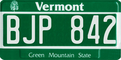 VT license plate BJP842