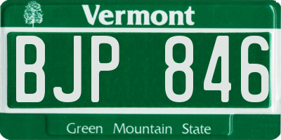 VT license plate BJP846