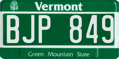 VT license plate BJP849