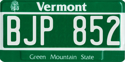 VT license plate BJP852