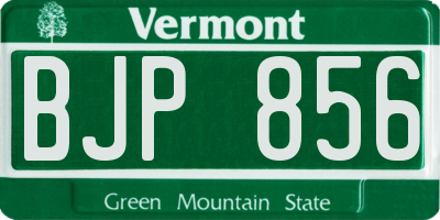 VT license plate BJP856