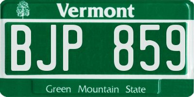 VT license plate BJP859