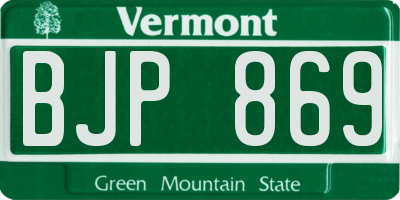 VT license plate BJP869