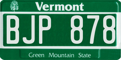 VT license plate BJP878