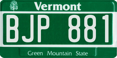 VT license plate BJP881