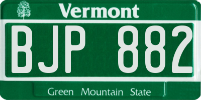 VT license plate BJP882