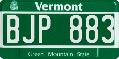 VT license plate BJP883