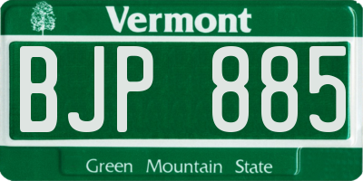 VT license plate BJP885