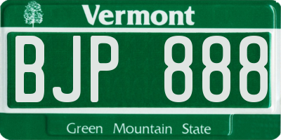 VT license plate BJP888