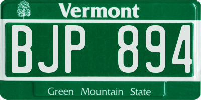 VT license plate BJP894