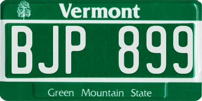 VT license plate BJP899