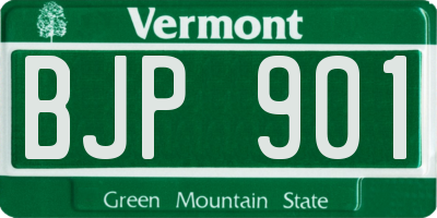 VT license plate BJP901