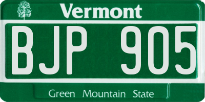VT license plate BJP905