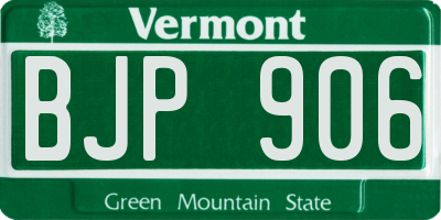 VT license plate BJP906