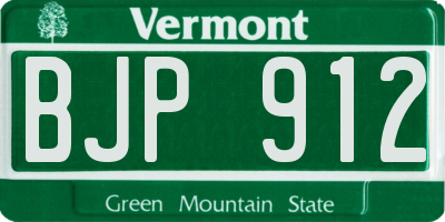 VT license plate BJP912