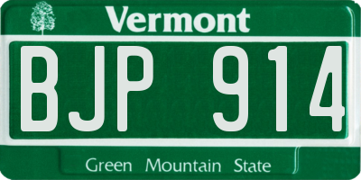 VT license plate BJP914