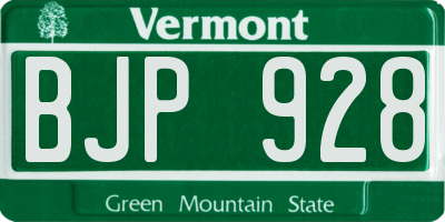VT license plate BJP928