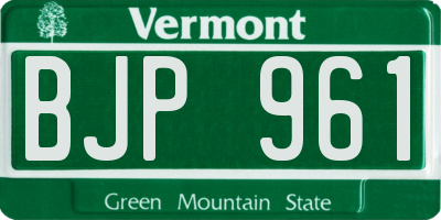 VT license plate BJP961
