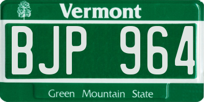 VT license plate BJP964