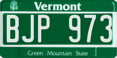 VT license plate BJP973