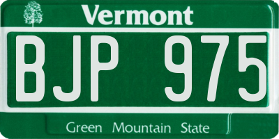 VT license plate BJP975
