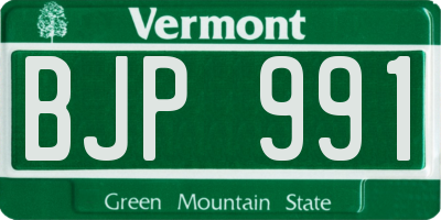 VT license plate BJP991