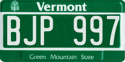 VT license plate BJP997