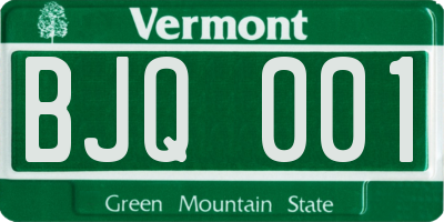 VT license plate BJQ001